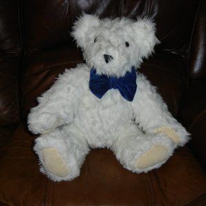 Vintage Vermont Teddy Bear Shaggy White 21"